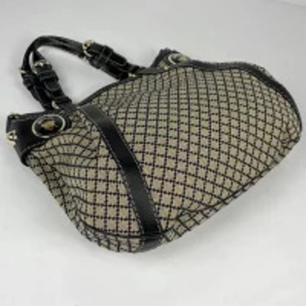 Gucci Shoulder Bag Black Sukey 2way Beige Diamante Canvas